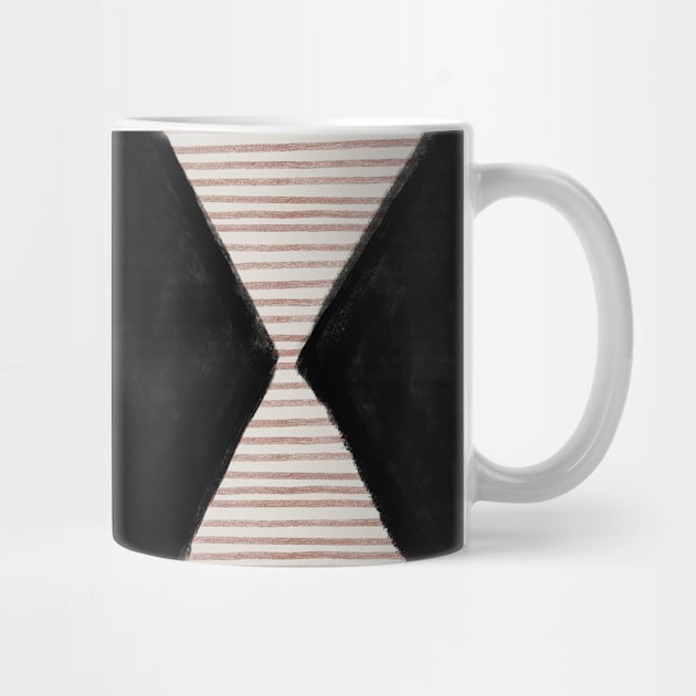 Boho Aesthetic Geometric Pattern in Clay Pink and Black by YourGoods